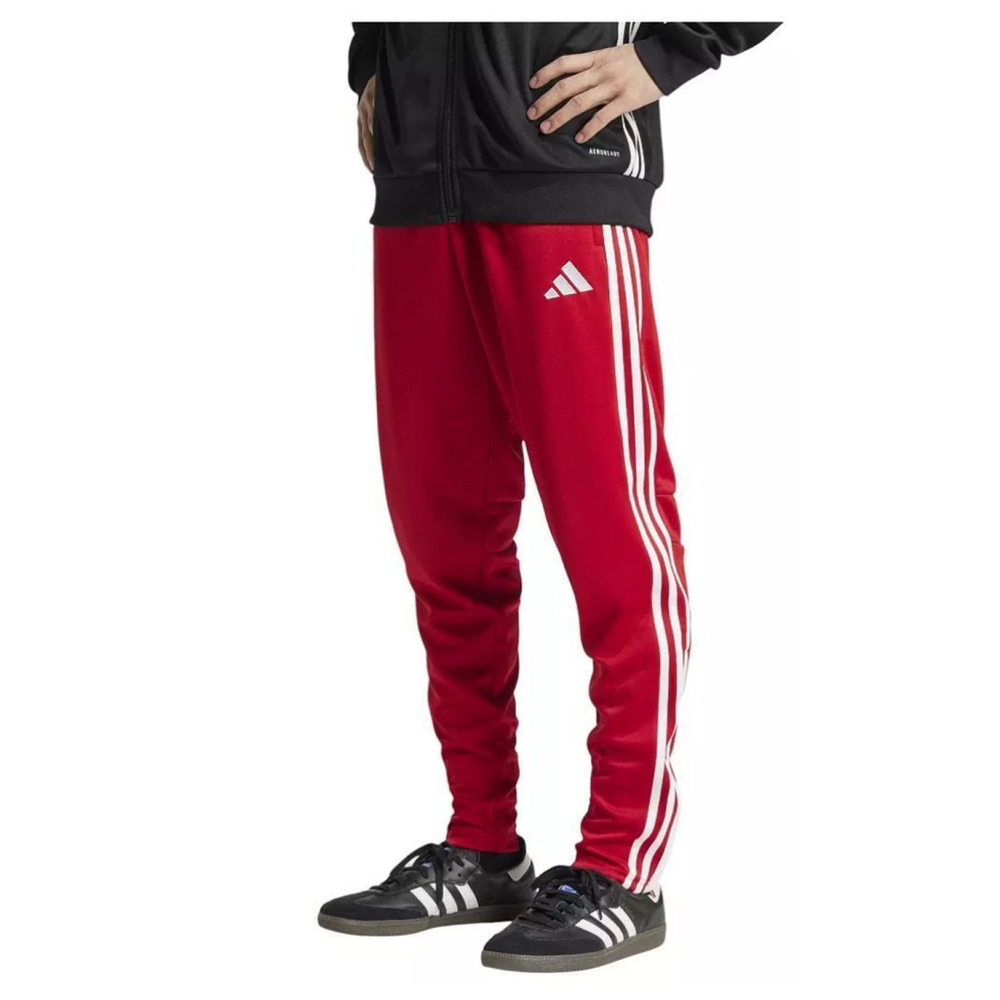 adidas Red Track Pants with White Stripes